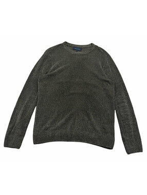 Patrick Assaraf Crewneck Sweater Terry Cloth Cotton Blend Grey Size M